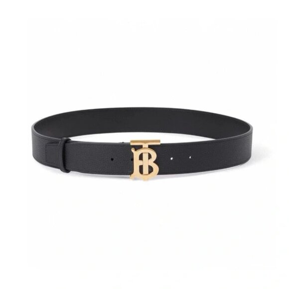 NWT Burberry TB golden buckle black leather belt - Picture 4 of 6